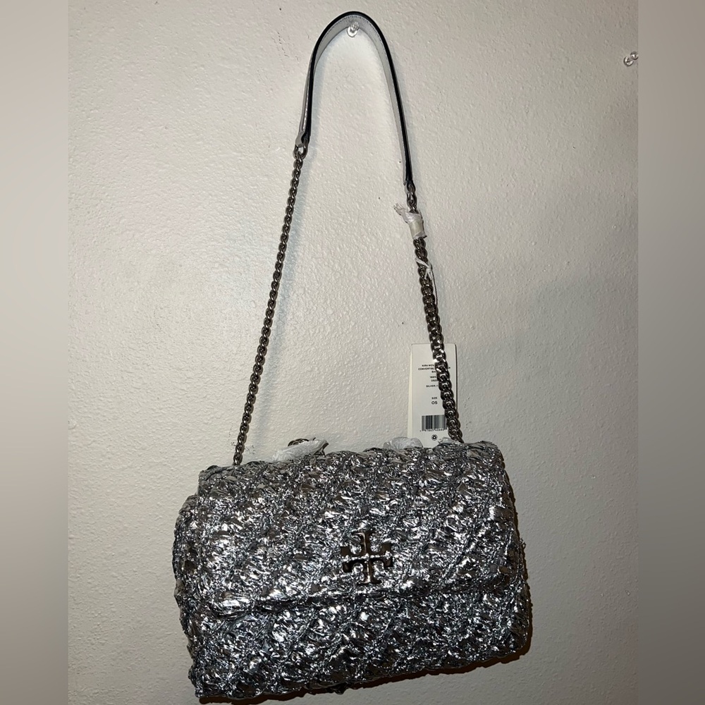 Metallic Kira Woven Shoulder Bag
